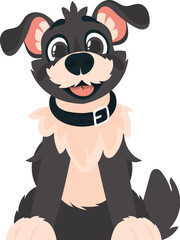 Fototapeta premium Entertainingbeat dim pooch. Grinning canine. Cartoon style, Vector Illustration