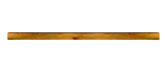Ceiling wooden - horizontal square rectangular beam on a transparent background
