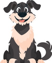 Fototapeta premium Entertainingbeat dim pooch. Smiling canine. Cartoon style, Vector Illustration