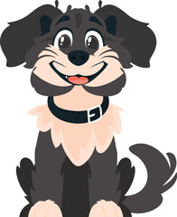 Obraz premium Entertainingbeat dim pooch. Smiling canine. Cartoon style, Vector Illustration