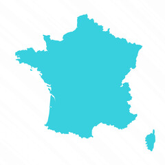 Vector Simple Map of France Country