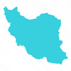 Vector Simple Map of Iran Country