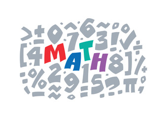 Fototapeta premium math symbols and math word. math concept. math concept for education world