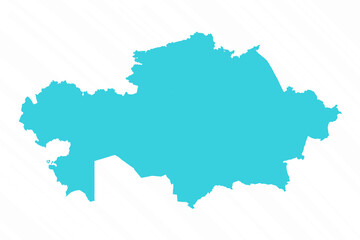 Vector Simple Map of Kazakhstan Country