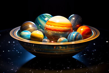 A cosmic bowl of planets