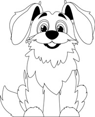 Skillfully puppy in a energize shape, pulverizing for children's coloring books. Cartoon style, Vector Illustration