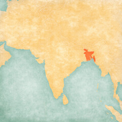 Map of South Asia - Bangladesh