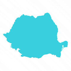Vector Simple Map of Romania Country