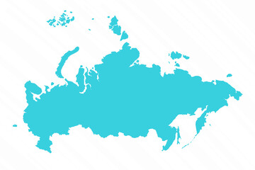 Vector Simple Map of Russia Country