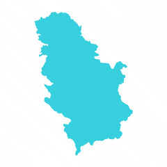 Vector Simple Map of Serbia Country