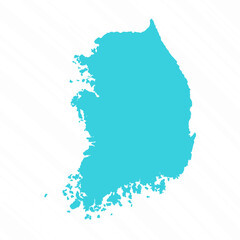 Vector Simple Map of South Korea Country
