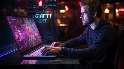 man working on computer during the night 