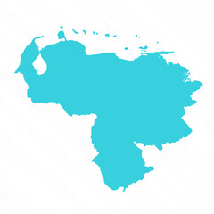 Vector Simple Map of Venezuela Country