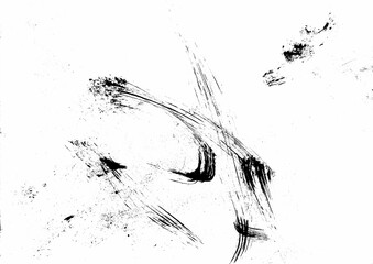 Abstract black and white background with curve stroke line hand drawn illustration
