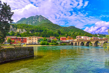 Ponte Azzone Visconti in Lecco, Lombardei (Italien) - obrazy, fototapety, plakaty