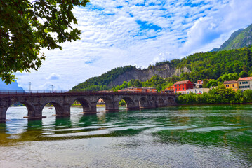 Ponte Azzone Visconti in Lecco, Lombardei (Italien)