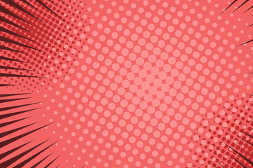 Vector background in comic book style with sunburst rays and halftone gradient. Retro pop art design.