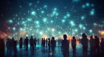 Naklejka premium Digital Connections: Exploring the Network of People 