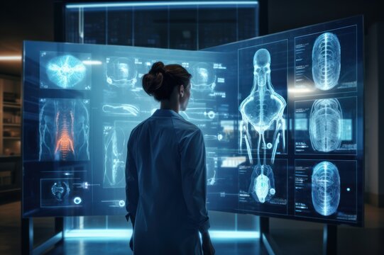 concept of AI-enabled personalized medicine, showcasing the use of patient data, genetic information, and AI algorithms