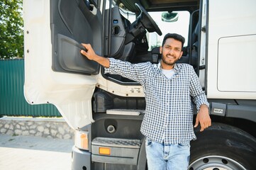 Portrait of a indian truck driver.