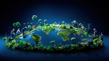 Environmental conservation. Concept of caring for the planet by watering its resources.3