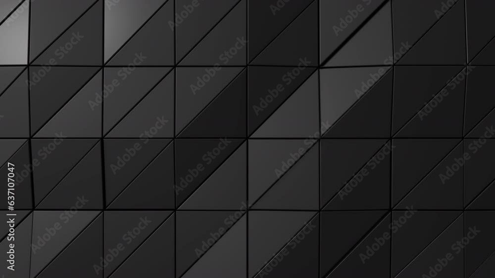 Aufkleber 3d abstract black triangle background. hi tech looping animation background