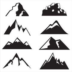 Mountain icon set vector, mountain symbol collection design in white background