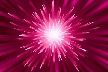 Obraz premium A vibrant pink star burst against a dramatic black background