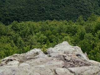 Scenic view of a rocky cliff of a mountain in Dolly Sods, West Virginia