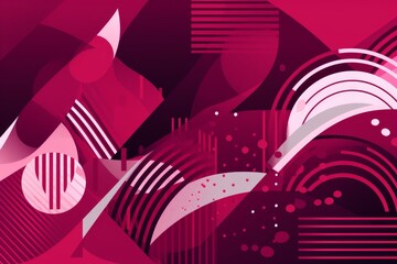 An abstract red background with bold lines and geometric shapes