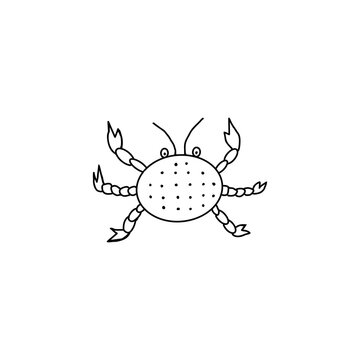 crab, sketch vector illustration, isolated on white background.