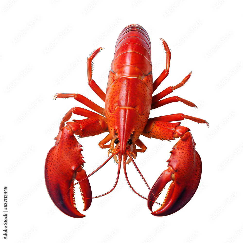Poster Lobster isolated on white created with Generative AI