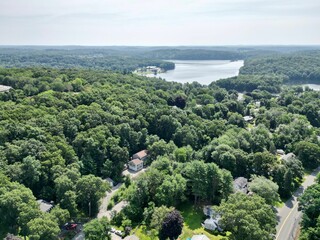 Aerial view of the Kenoza Lake area in Haverhill, Massachusetts