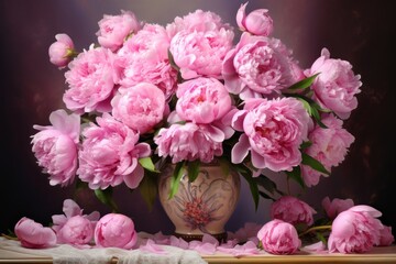 Obraz na płótnie Canvas bouquet of peonies