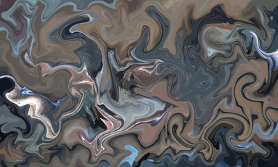 Earth tone abstract fluid marble background template copy space. Contemporary swirl artwork backdrop design. Suitable for poster, banner, landing page, brochure, magazine, or event graphic element.