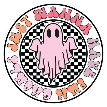 Just wanna have fun ghouls Retro SVG