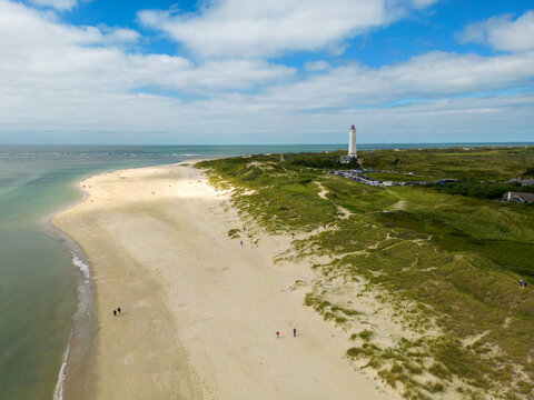 Leuchtturm in Bl&aring;vand D&auml;nemark. Bl&aring;vandshuk Fyr