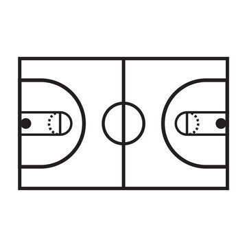 basketball court icon logo vector design template