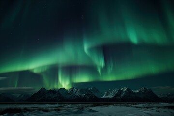 Naklejka premium A mesmerizing display of green and purple aurora borealis dancing in the night sky