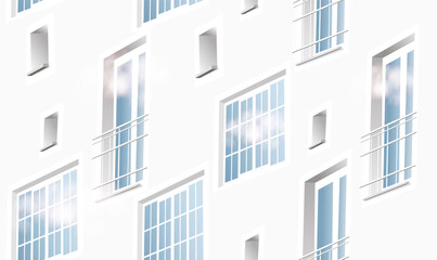 seamless pattern with windows and balconies