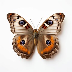 AI generated illustration of a pinned butterfly isolated on white background
