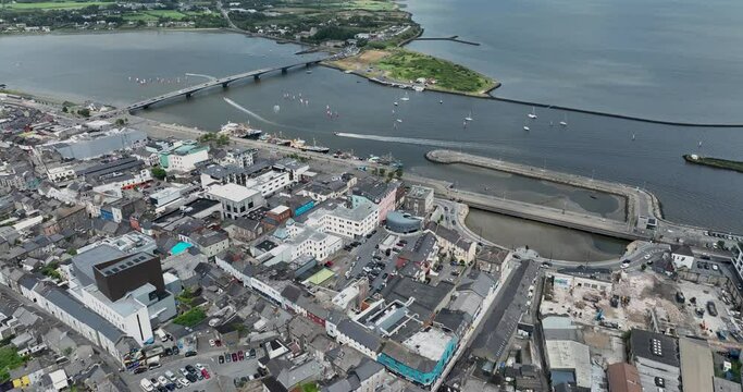 Aerial view. Wexford, Ireland 4k