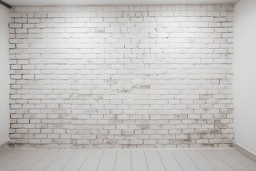 Fototapeta premium An empty room with a white brick wall