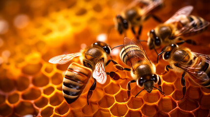 Macro_photo_of_working_bees_on_honeycombs