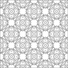 Stylish texture with figures from lines.Abstract geometric black and white pattern for web page, textures, card, poster, fabric, textile. Monochrome graphic repeating design. 