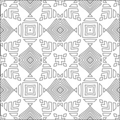 Stylish texture with figures from lines.Abstract geometric black and white pattern for web page, textures, card, poster, fabric, textile. Monochrome graphic repeatibackground, black,symmetric,curly, w