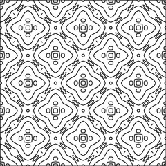 Stylish texture with figures from lines.Abstract geometric black and white pattern for web page, textures, card, poster, fabric, textile. Monochrome graphic repeating design. 