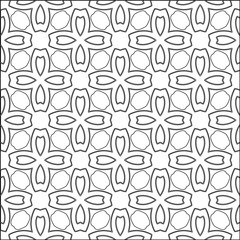 Stylish texture with figures from lines.Abstract geometric black and white pattern for web page, textures, card, poster, fabric, textile. Monochrome graphic repeating design. 