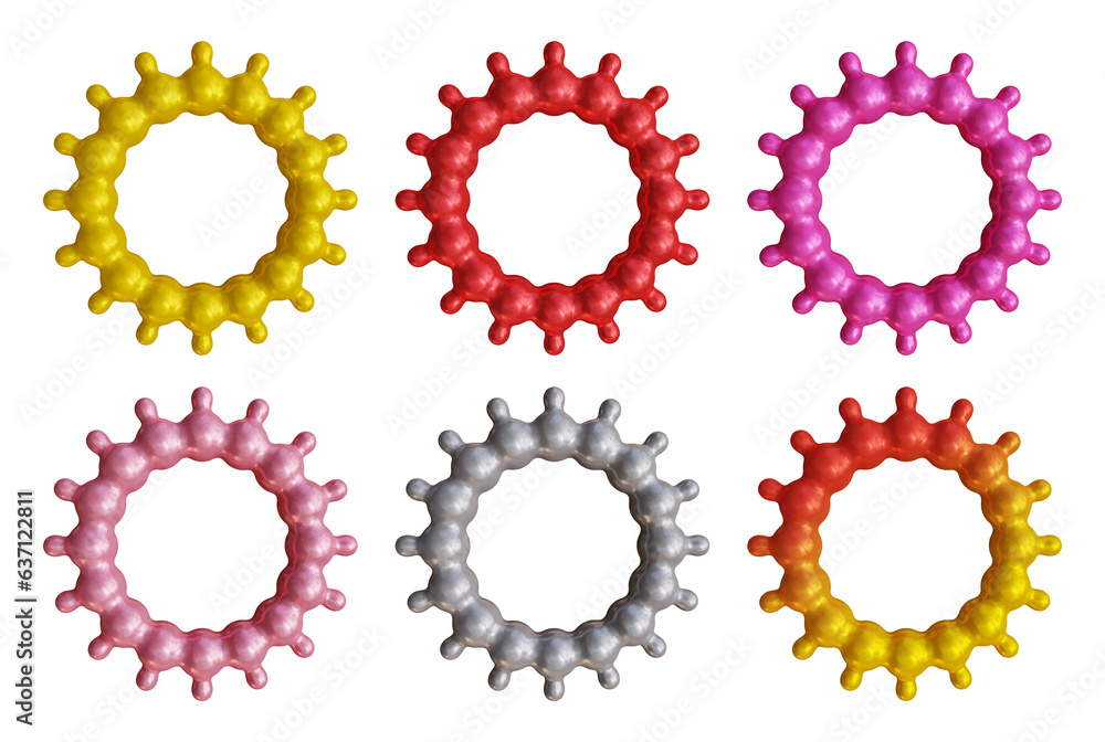 Poster set of frames design in 3d rendering isolated on transparent background. geometric shapes for templa