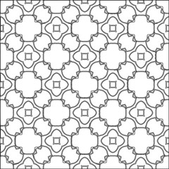 Stylish texture with figures from lines.Abstract geometric black and white pattern for web page, textures, card, poster, fabric, textile. Monochrome graphic repeating design. 